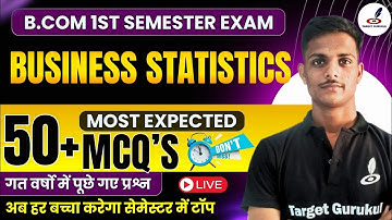 One Shot PYQs Discussion of Business statistics B. Com 1st Semester Exam | Paper | DDU, msu, RMPSU