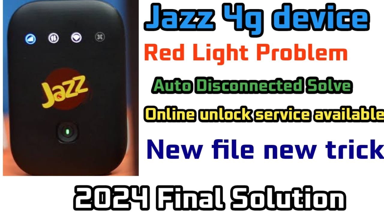 How to Unlock Jazz 4G Device (MF673) M10 No Service Red Light