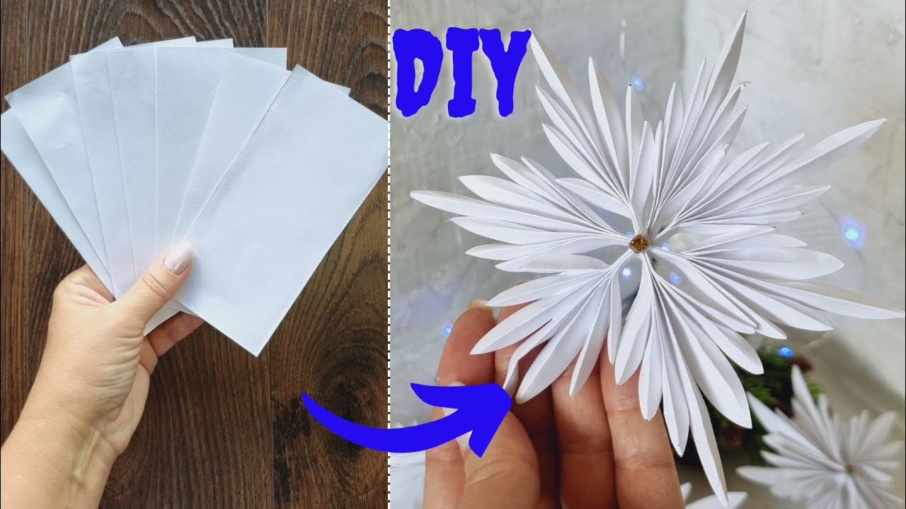 3D Paper Snowflake diy - How to Make Paper Snowflake - YouTube