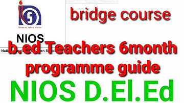Nios Bridge course d.el.ed programme guide. 6th month course .