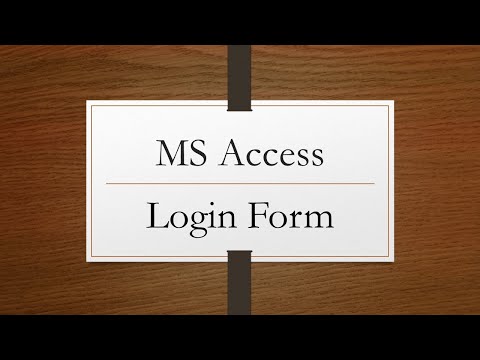 MS Access login form tagalog