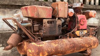 Vintage V3 Air Compressor Engine Restoration // Restore Old Giant Air Compressor 5000cc