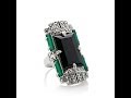 Nicky's Green Chalcedony and Onyx 'Deco' Ring Nicky's Green Chalcedony and Onyx 'Deco' Ring
