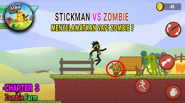 Stickman vs Zombies Indonesia Gameplay || Chapter 3 Zombie Farm (Game Android, IOS)