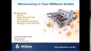 Training 109 -- Maneuvering through RSMeans Guides