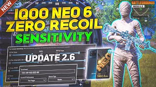 Iqoo Neo 6 Zero Recoil Sensitivity Code + Control Setting | BGMI Sensitivity For Android Update 2.6