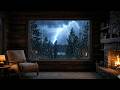 Sleep Instantly in This Rainstorm Cabin 🌧️ Thunder &amp; Fireplace Ambience