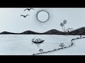 How to draw beautiful moonlight scenery with pencilpencil sketch scenery drawing