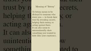 Meaning of "Betray"