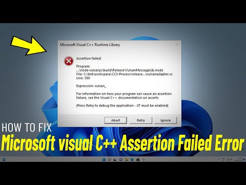 Fix Microsoft visual C++ Assertion Failed Error in Windows 11/10/8/7 | Adobe AI error Visual ✔️
