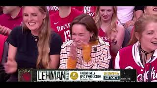 Emilia Clarke the Mother of Dragons Watches Warriors vs Rockets Game in Houston!