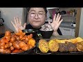 ENG SUB) 집밥 [[ 소세지야채볶음 동그랑땡 떡갈비 돈까스 들깨미역국 ] 먹방 Sautéed Sausage Korean Meatloaf Donkatsu Stew Mukbang