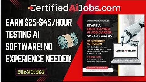 🚀 Certified AI Jobs 2025 – Earn $25-$45/Hour Testing AI Software! No Experience Needed!!