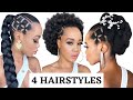 🔥4 QUICK & EASY HAIRSTYLES ON NATURAL HAIR / Part 2/ Protective Style/ 4C Natural Hair /Tupo1/