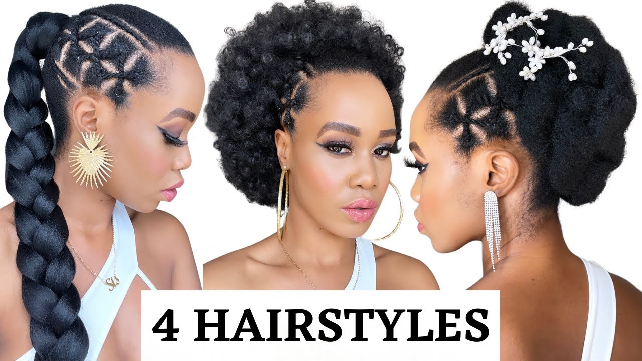 Download 🔥4 QUICK & EASY HAIRSTYLES ON NATURAL HAIR / Part 2/ Protective Style/ 4C Natural Hair /Tupo1/