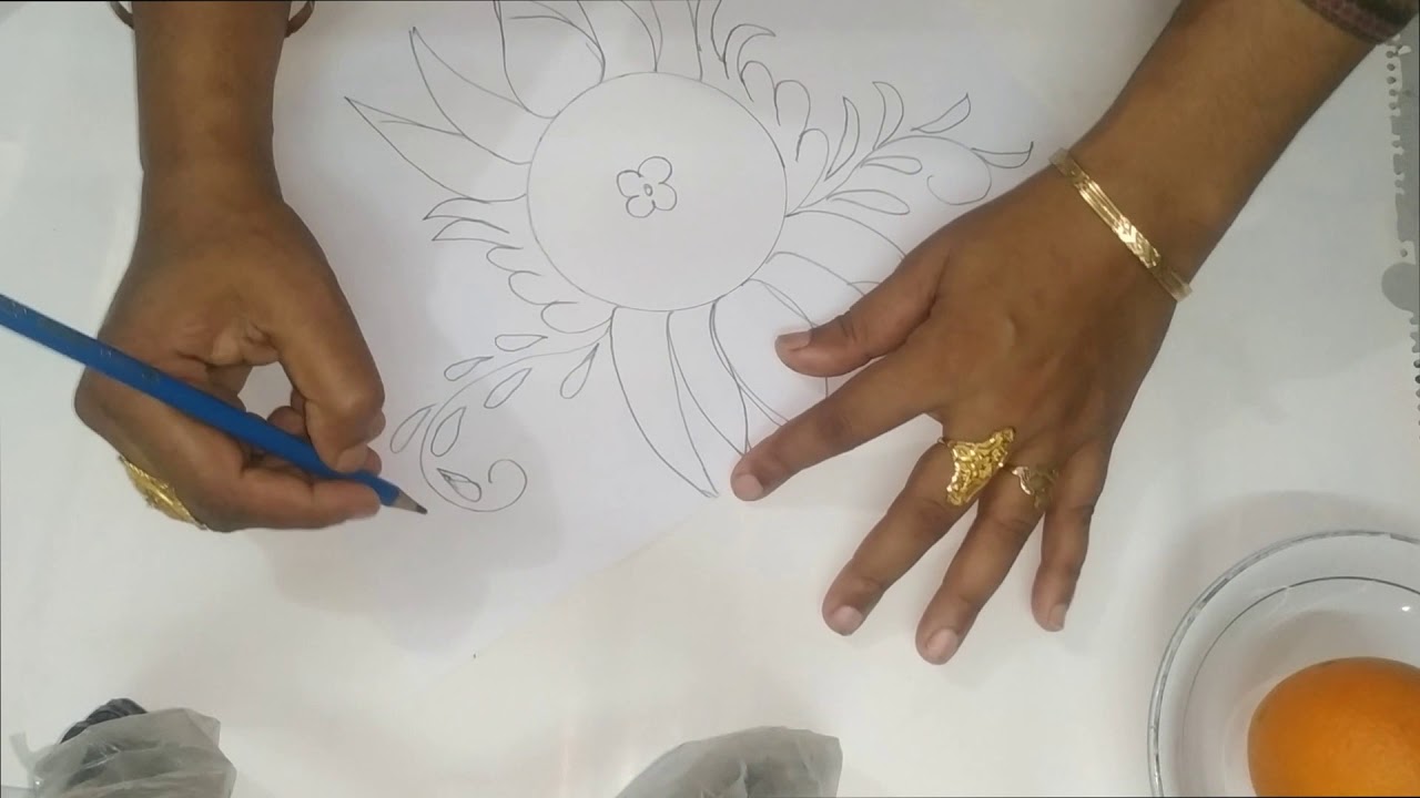 free hand design for sheets || নকশিকাঁথার নকশা || - YouTube