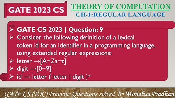 GATE CS 2023 | Q9: Consider the following definition of a lexical token id for an identifier in a