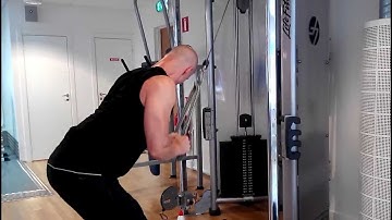 Triceps pushdown with rope and a dropset