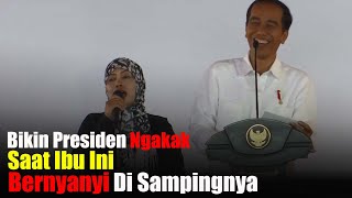 Presiden Jokowi Ngakak, Denger Ibu Ini Nyanyi Di Sampingnya ( Suara Sahrini Kalah Bagus)