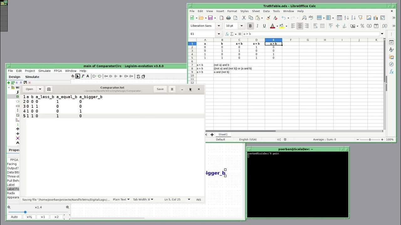 One Bit Comparator With Test Vector in Logisim Evolution YouTube
