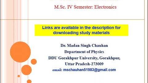 M.Sc. IV Semester (Electronics): Introduction to Microwaves