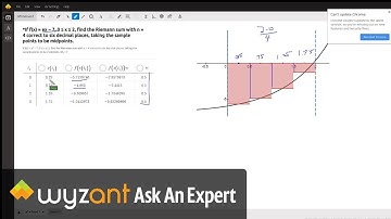 Use Riemann sum to estimate area under a curve for a given interval and number of sub-intervals.
