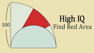 High IQ Geometry Puzzle: Can You Find the Red Area?