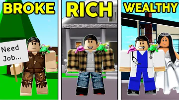 BROKE to RICH to WEALTHY in Roblox Brookhaven..