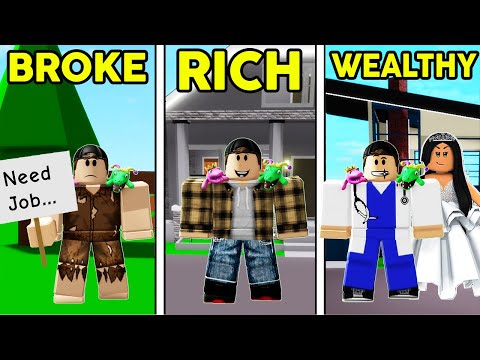 BROKE to RICH to WEALTHY in Roblox Brookhaven..