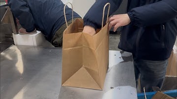 32×20.5×28cm A460 Automatic Paper Bag Making Machine With Twisted Handle In Production!