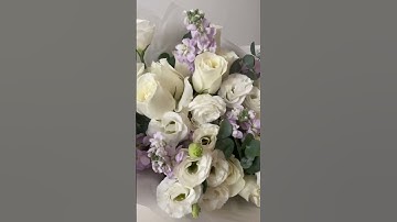 Thumbnail of white roses and lilac matthiola 💜