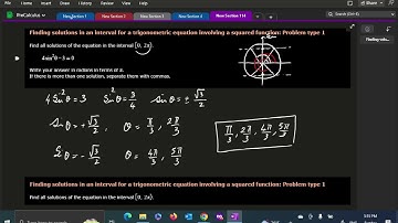 5.5.f Finding solutions in an interval for a trig eq involving a squared function: Problem type 1