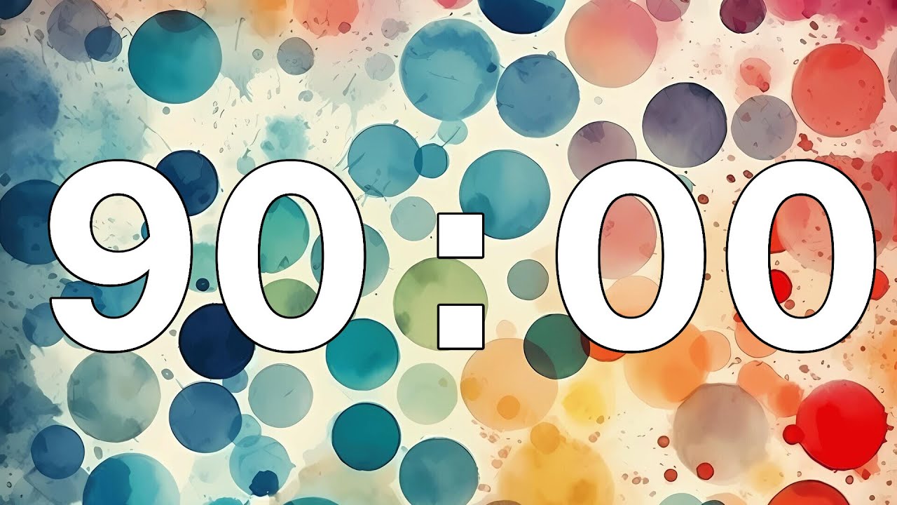 [ 90:00 ] Watercolor Dots Background Timer - YouTube