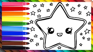 Draw And Color A Cute Star Drawings For Kids
