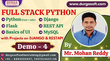 FULL STACK PYTHON tutorials || Demo - 4 || by Mr. Mohan Reddy On 20-11-2025 @10AM (IST)