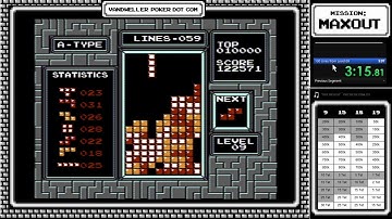 NES Tetris 100 Line Sprint from Level 9