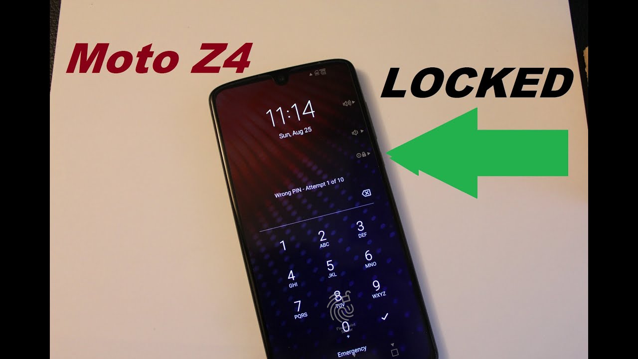 Motorola Moto Z4 Reset Forgot Password Lock Patter Face Id Youtube