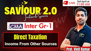Income From Other Sources Full Revision | Direct Taxation | CMA Inter Gr 1 | By Prof Vinit Kumar Sir