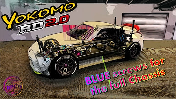Yokomo RD 2.0 " Rookie Drift " , upgrade full Chassis gets BLUE Aluminium screws