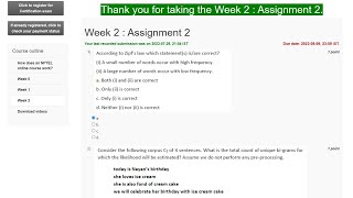 Assignment -2 II Natural language processing NPTEL IIT - KGP II #nptel #courseanswers #iitkgp #nlp