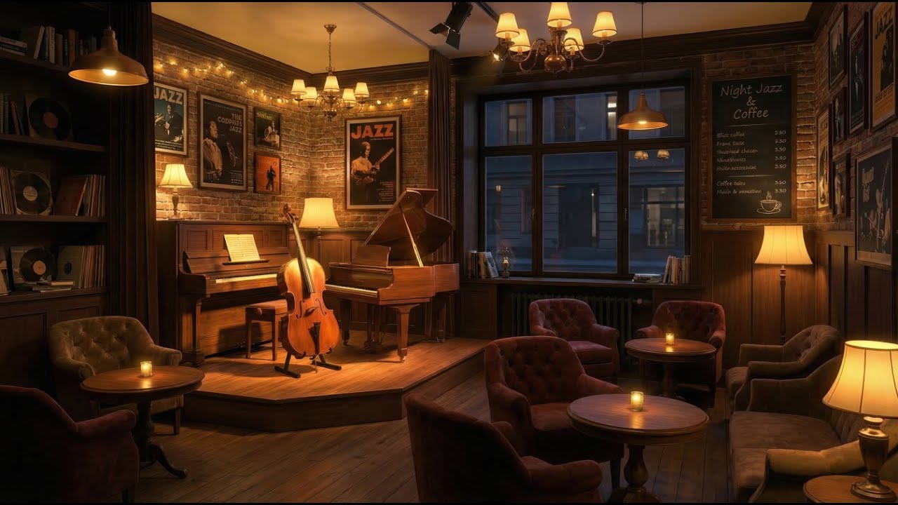Cello & Piano Night Cafe Music | Cozy Vintage Jazz Instrumental for Relax, Work, Study, Sleep