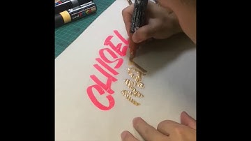 Chisel Marker Lettering Time lapse by Ewejin Tee