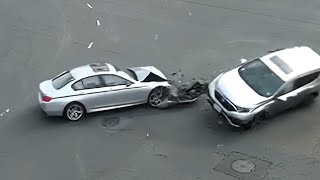 Crash caused by red light runner