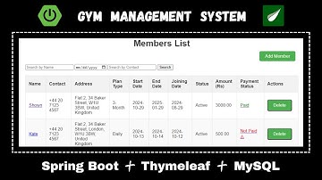 Gym Management System with Spring Boot, Thymeleaf & MySQL | Free Source Code | Full Project Tutorial