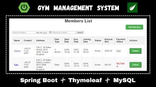 Gym Management System with Spring Boot, Thymeleaf & MySQL | Free Source Code | Full Project Tutorial