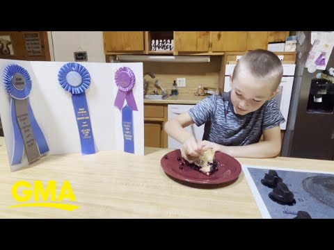 1st grader wins big pie-baking contest