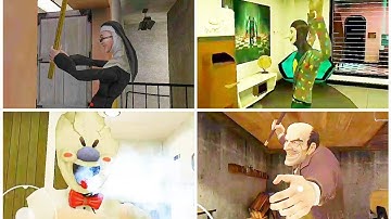 See Yourself Battle | Evil Nun Vs Smiling X Corp Vs Ice Scream 3 Vs Scary Mansion