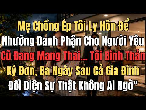 Người Yêu Cũ Mang Thai, Mẹ Chồng Ép Tôi Ly Hôn Nhường Danh Phận – Tôi Ký Ngay, 3 Ngày Sau ..
