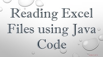 Reading Excel Files using Java Code