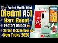 Redmi A5 Hard Reset (Without PC ) Redmi A5 Factory Reset &amp; Pattran Unlock Easy Tricks 2026